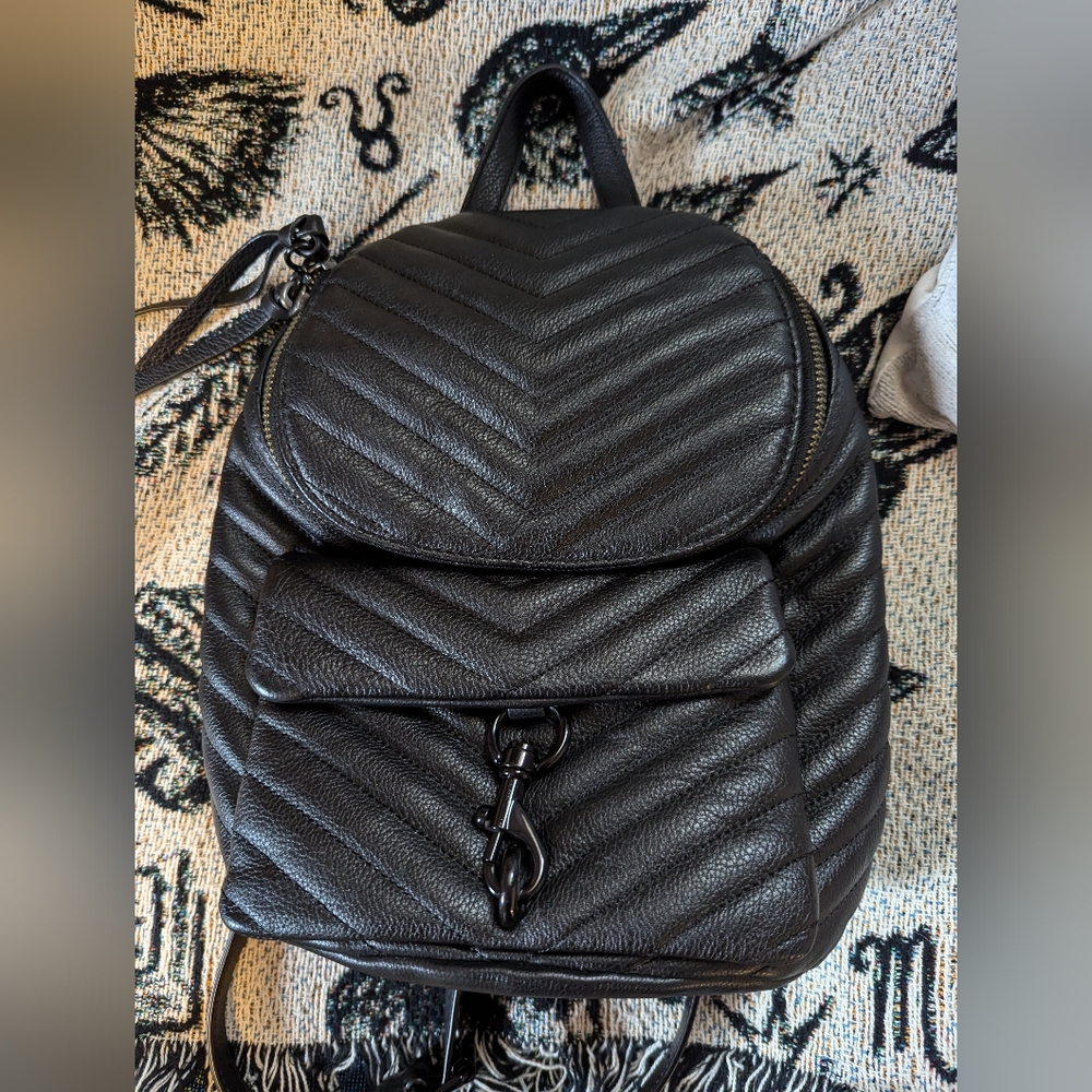 Rebecca Minkoff Edie Small Quilted Leather Backpack Bag black
